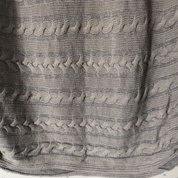 Lauren Ralph Lauren Sweater Women XL* Gray Cable Knit Cotton Hi Lo *Minor Flaws* - Picture 4 of 16